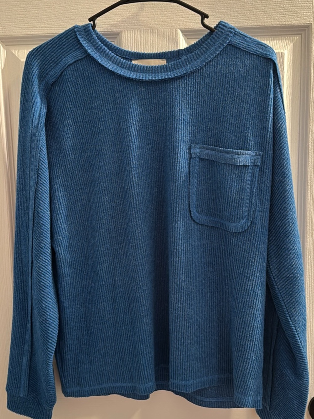 ZENANA Women’s Oversized Blue Ribbed Sweater, size: small NWOT